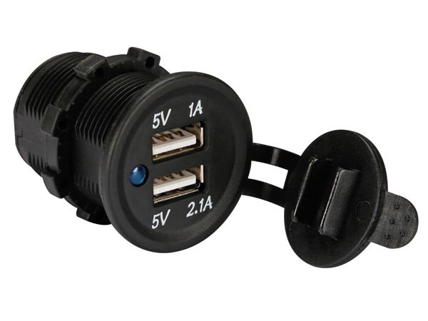 INBOUW SOCKET 5V/2,1A/1A USB UITGANG 12V/24VDC