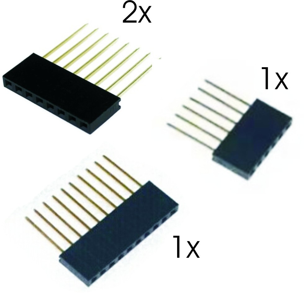 ARDUINO CONNECTOR KIT 1 X 10P, 2 X 8P, 1 X 6P. 15MM PENNEN Modules