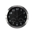 DCF-WANDKLOK MET THERMOMETER & HYGROMETER - ALUMINIUM - 35CM