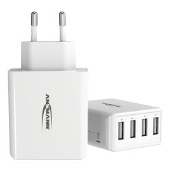HOME CHARGER HC430 30W USB-A SNELLADER 4 POORTS WIT