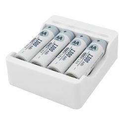 NIMH-LADER 4 X AAA/AA INCL. 4 X AA 1300MA BATTERIJ