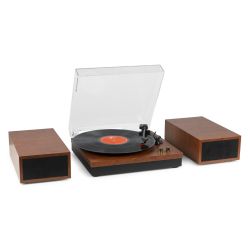 RECORD PLAYER SET DARK CHERRY