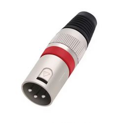 XLR PLUG MALE 3P ROOD
