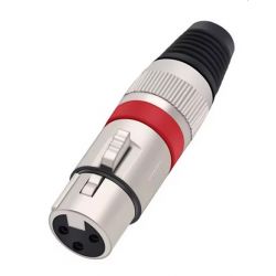 XLR PLUG FEMALE 3P ROOD