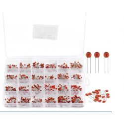 ASSORTIMENT VAN 960 KERAMISCHE CONDENSATOREN 2PF-0.1UF 50V24 WAARDE ELK 40 STUKS
