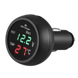 USB-A LADER 2,1A MET VOLT EN TEMPERATUUR METER