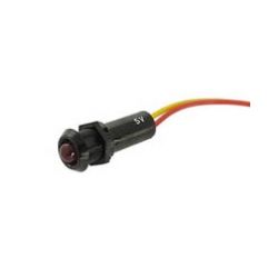 LED 5MM ROOD KNIPPER 12VDC ZWARTE BEHUIZING