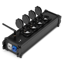 POWER SPLITTER P-CON IN/OUT NAAR 4 X SCHUKO EN WIRELESS DMX