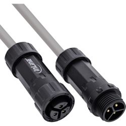 3P CONNECTOR MALE+FEMALE 20A IP68 SCHROEF AANSLUITING