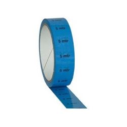 MARKEER TAPE BLAUW 25MM X 33M MET OPDRUK 5M