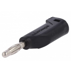BANAANSTEKKER 4MM MALE ZWART MET ZIJINVOER STAPELBAAR EN SCHROEFAAANSLUITING