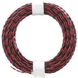 MONTAGE SNOER 2X0.04MM2 TWIST ROOD/ZWART 10M