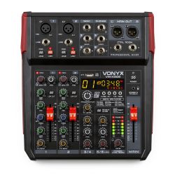 MUSIC MIXER 6-CHANNEL BT/DSP/USB RECORD