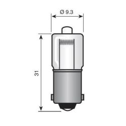 LAMP BAJONET BA9S 24V 210MA 5W HALOGEEN