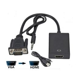 CONVERTER VGA + AUDIO > HDMI  VOEDING VIA USB POORT