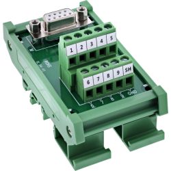 D-SUB 9P FEMALE TERMINALBLOK DINRAIL