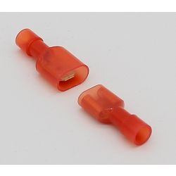 STEKKER 6.3MM MALE/FEMALE ROOD 5 STUKS NYLON GEISOLEERD