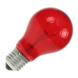 SCHIJNVUURLAMP/HAARDVUURLAMP 60W E27 ROOD TRANSPARANT