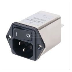 NETFILTER RFI IEC 1A 230V SCHAKELAAR FASTON 6,3MM