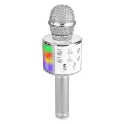 KARAOKE MICROFOON BT/MP3 ZILVER