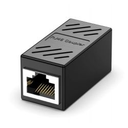 RJ45 KOPPELSTUK 8P 1:1 ZWART CAT5/CAT6/CAT7