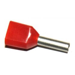 ADEREINDHULS TWIN GEISOLEERD 1.00MM2 ROOD 100 STUKS