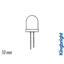 LED 10MM GLASHELDER ROOD 17000MCD 2.1V 50MA 30GRD