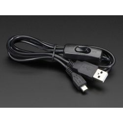 USB-KABEL MET SCHAKELAAR MICRO USB B - USB A MALE 20CM