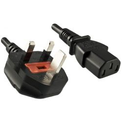 NETSNOER ENGELAND UK STEKKER (TYPE G)-C13 3X1.0MM2 2.5M ZWART ASTA ZEKERING 10AMP