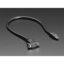 USB MICRO-B 2.0 FEMALE CHASSIS - USB MICRO-B MALE STEKKER 0.3M