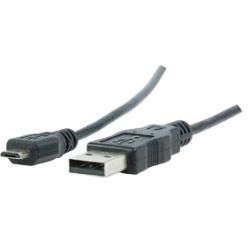 USB KABEL 2.0 USB-A/MICRO USB-B SCHUIN MALE-MALE 1.8M