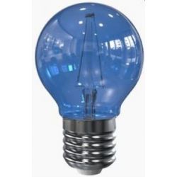 LEDLAMP KOGEL 2W BLAUW 230VAC E27 FILAMENT