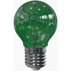 LEDLAMP KOGEL 2W GROEN 230VAC E27 FILAMENT