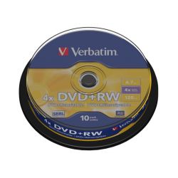 DVD+RW 4.7GB REWRITEABLE 8 SPEED SPINDEL 10 STUKS