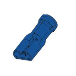 SCHUIF 6.3MM GEISOLEERD BLAUW 50 STUKS