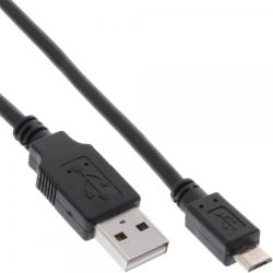 USB KABEL 2.0 USB-A/MICRO USB-B SCHUIN MALE-MALE 0.5M HIGH SPEED FAST CHARGING 28AWG/22AWG