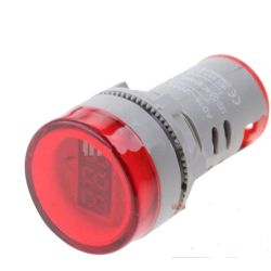 PANEELMETER LED ROOD 60-500VAC 22MM ROND 3 DIGIT