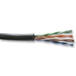 UTP CAT6 4X2 MASSIEF PE GEL ZWART VOOR BUITEN EN GROND