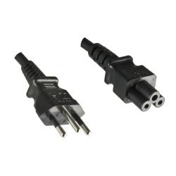 NETSNOER BRAZILIE STEKKER (TYPE N) - C5 3 X 0.75MM2 1.8M ZWART