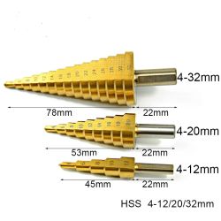 HSS STAPPENBOOR, TRAPEZIUM 3 DELIG  4-12MM, 4-20MM EN 4-32MM