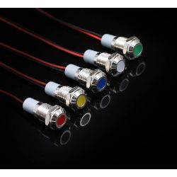 LED 5MM ROOD 12V CHROOM BEHUIZING