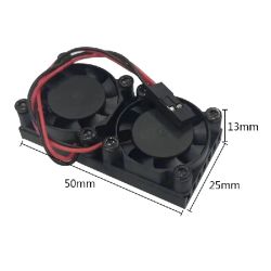 RASPBERRY PI 4B KOELING SET KOELBLOK MET 2 X 25MM FAN ZELFKLEVEND