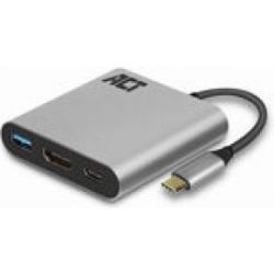 USB-C NAAR HDMI FEMALE ADAPTER MET PD PASS-THROUGH 60W, 4K,USB-A