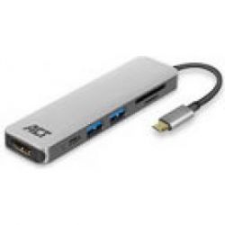 USB-C NAAR HDMI FEMALE MULTIPORT ADAPTER 4K, 2X USB-A, CARDREADER, PD PASS THROUGH