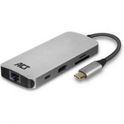 USB-C 4K MULTIPORT DOCK MET HDMI, USB-A, LAN, KAARTLEZER, USB-C MET PD PASS-THROUGH 60W
