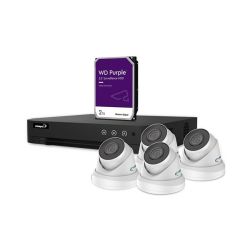 BEWAKINGS SYSTEEM POE RECORDER 4 X 2.0MP CAMERA'S 1 X HD 3TBVOEDING EN KABELS WIT