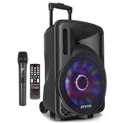 PORTABLE SOUND SYSTEM MET ACCU 10'' 700W BT,  USB, MICRO-SD/MMC MP3-SPELER, DRAADLOZE MICROFOON