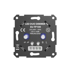 DIMMER INBOUW DUO 5-100W VOOR LED LAMPEN