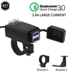 OPBOUW SOCKET 5V/3,4A USB UITGANG, 12VDC VOOR MOTOR