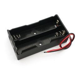 BATTERIJHOUDER 2 X 18650 MET AAANSLUITDRADEN 10CM